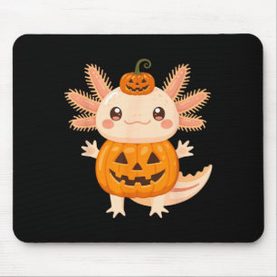 Alfombrilla De Ratón Ajolote Calabaza Lindo Halloween Jack O Linterna N