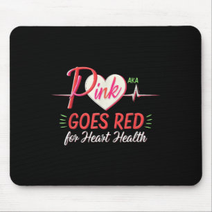 Alfombrilla De Ratón Aka Pink se vuelve Red Heart Health Awareness Cost