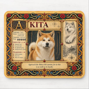 Alfombrilla De Ratón Akita, Arte de Bestiario Medieval