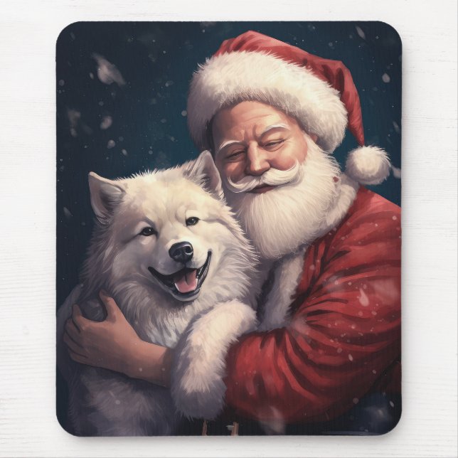 Alfombrilla De Ratón Akita con Navidades festivos de Santa Claus (Frente)