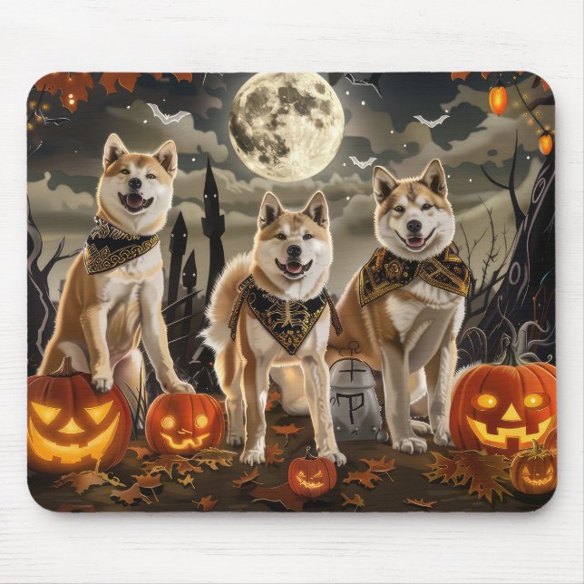 Alfombrilla De Ratón Akita Halloween Spooky (Frente)