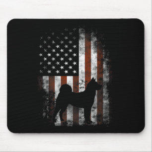 Alfombrilla De Ratón Akita Inu Bandera Estadounidense Patriótica 4 De J