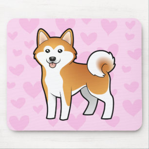 Alfombrilla De Ratón Akita Inu/Shiba Inu Love