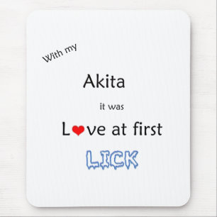 Alfombrilla De Ratón Akita Love at First Lick