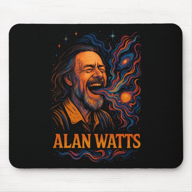Alfombrilla De Ratón Alan Watts Laugh Galaxy Universe Psychedelic Art P (Frente)