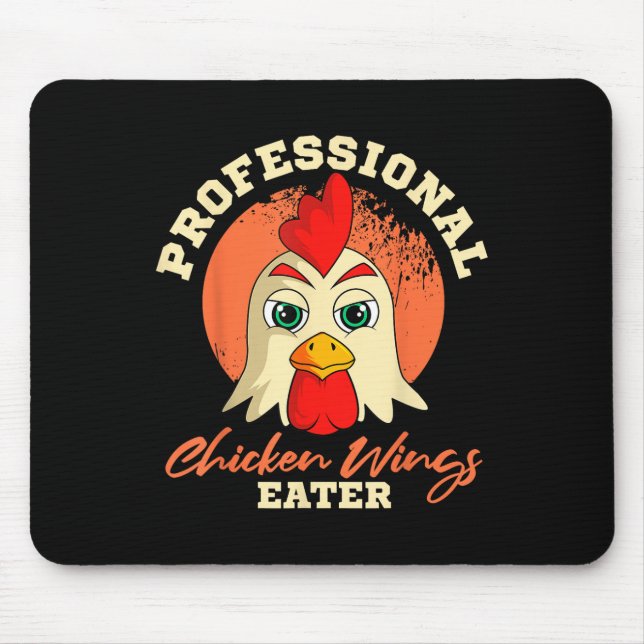 Alfombrilla De Ratón Alas De Pollo Comer Búfalo De Barbeque Retro (Frente)