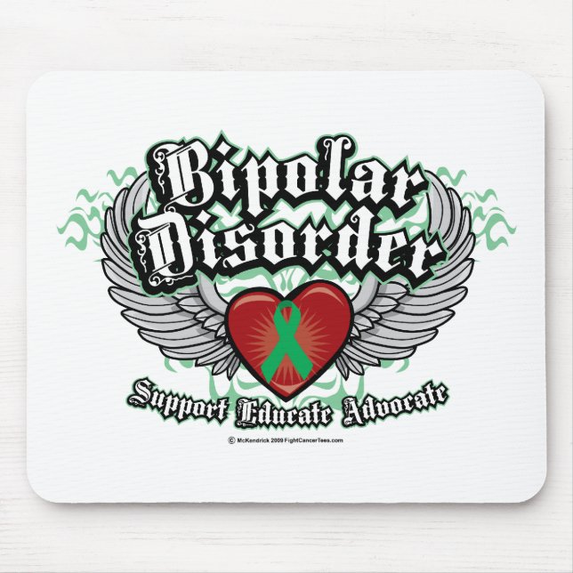 Alfombrilla De Ratón Alas del desorden bipolar (Frente)