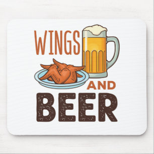 Alfombrilla De Ratón Alas y Alas de pollo de Cerveza