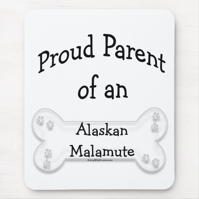 Alfombrilla De Ratón Alaskan Malamute Orgulloso Padre (Frente)