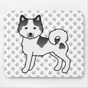 Alfombrilla De Ratón Alaskan Malamute Piebald Negro Perro De Dibujos An