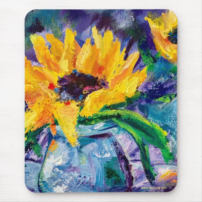 Alfombrilla De Ratón Alaskan Sunflower Blues Mouse Pad (Frente)