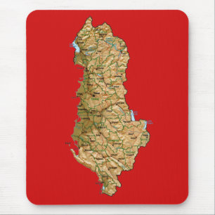 Alfombrilla De Ratón Albania Map Mousepad