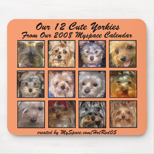 Alfombrilla De Ratón ALBARICOQUE LINDO del CALENDARIO de YORKIES 2008 (Frente)