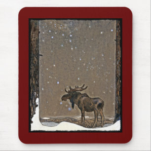 Alfombrilla De Ratón Alces en nieve