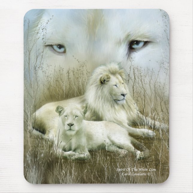 Alfombrilla De Ratón Alcohol de los leones blancos Mousepad (Frente)