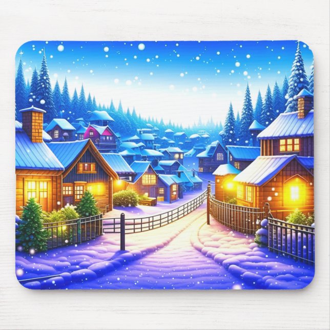 Alfombrilla De Ratón aldea de navidades (Frente)
