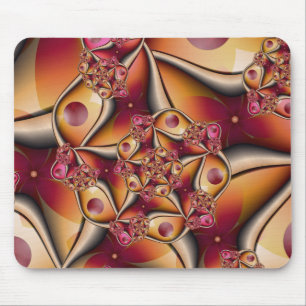 Alfombrilla De Ratón Alegría Colorida Abstracta Fantasía Fractal Naranj