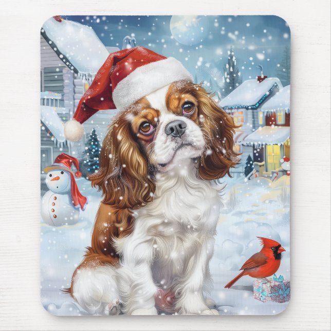 Alfombrilla De Ratón Alegría de los Navidades Cavalier King Winter Wond (Frente)