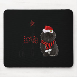 Alfombrilla De Ratón Alegría Esperanza Amor Paz Navidad Shih Tzus Negro