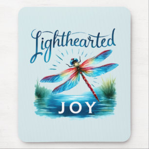 Alfombrilla De Ratón Alegría iluminada - Dragonfly artístico