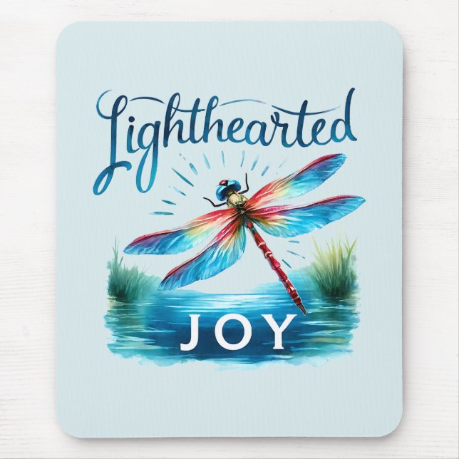 Alfombrilla De Ratón Alegría iluminada - Dragonfly artístico (Frente)