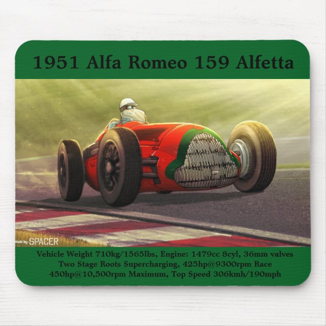 Alfombrilla De Ratón Alfa Romeo 1951 Alfetta Mouse pad (Frente)