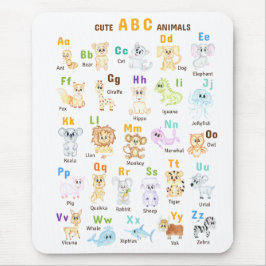 Alfombrilla De Ratón Alfabeto Animal ABC Animales lindos