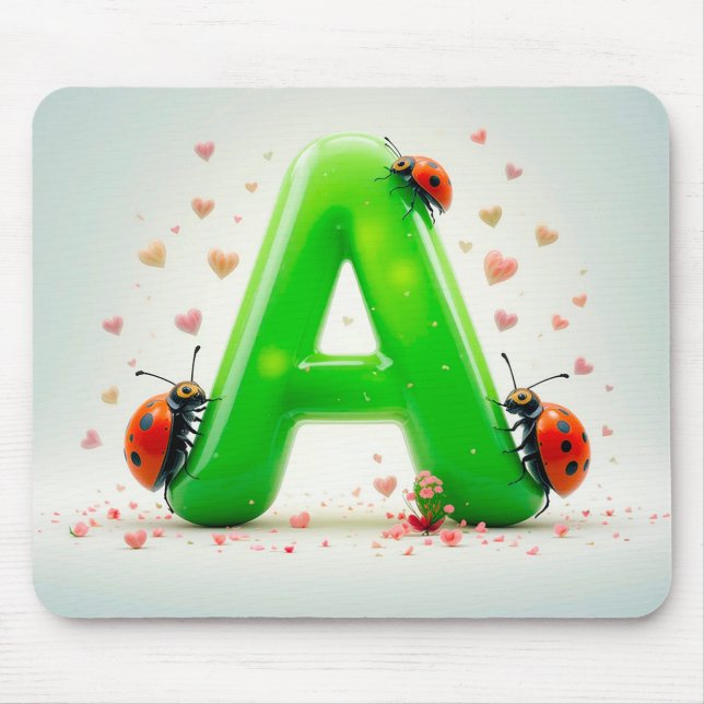 Alfombrilla De Ratón Alfabeto blanco, letra a) (Frente)