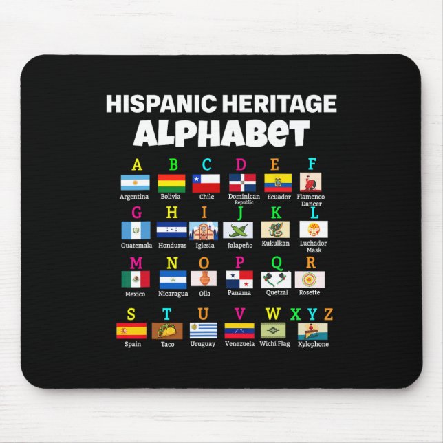 Alfombrilla De Ratón Alfabeto De Bandera Hispana Para Los Maestros La E (Frente)