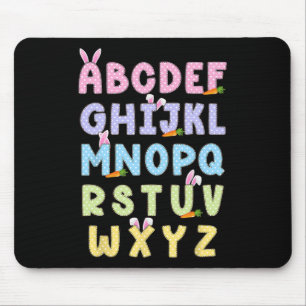 Alfombrilla De Ratón Alfabeto del día feliz de Pascua Abcs Elemeno para