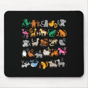 Alfombrilla De Ratón Alfabeto divertido Abcs Animal Learning Kindergart
