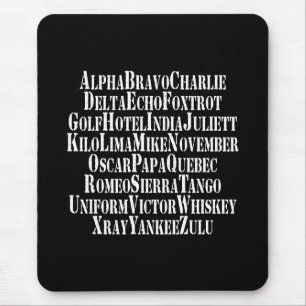 ALFOMBRILLA DE RATÓN ALFABETO FONETICO / PALABRAS DE CÓDIGO