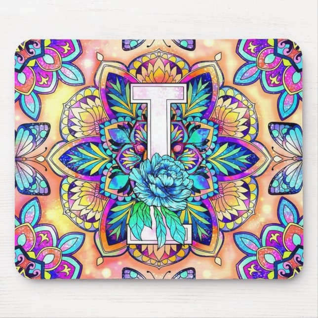 Alfombrilla De Ratón Alfabeto I mandala (Frente)