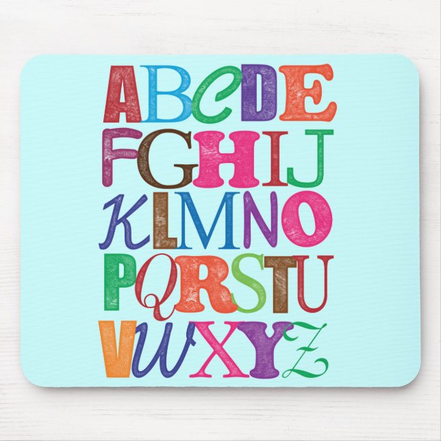Alfombrilla De Ratón Alfabeto Mousepad (Frente)