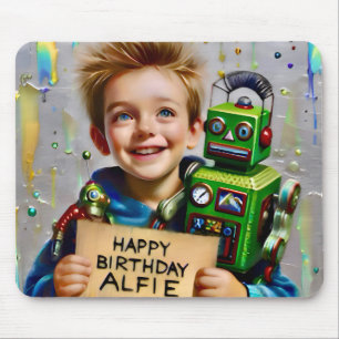Alfombrilla De Ratón ALFIE ~ Y su ROBOT ~ Mousepad