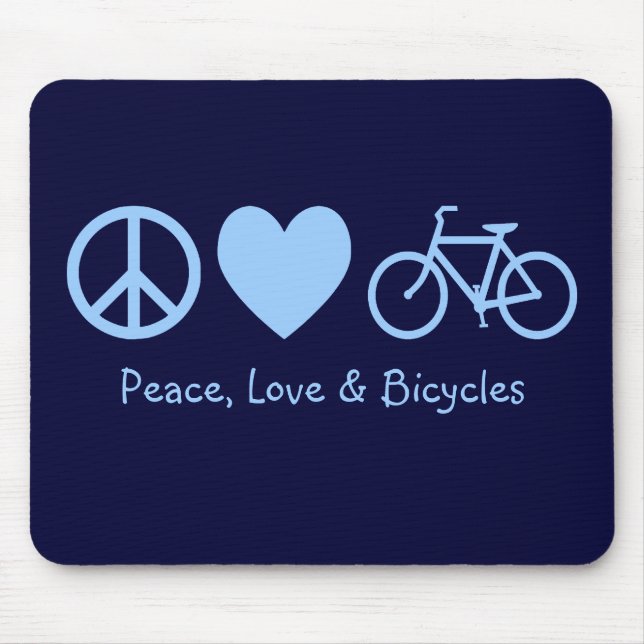 Alfombrilla De Ratón Alfombrilla para ratón Peace, Love & Bicycles (Frente)