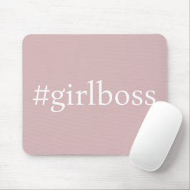 Alfombrilla De Ratón Alfombrilla rosa para ratón Girl Boss con hashtag