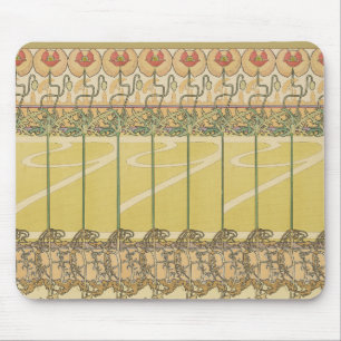 Alfombrilla De Ratón Alfonse Mucha Amapolas Papel Pintado Floral Art No