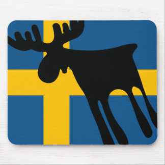 Alfombrilla De Ratón Älg / Moose med Svenska flaggan