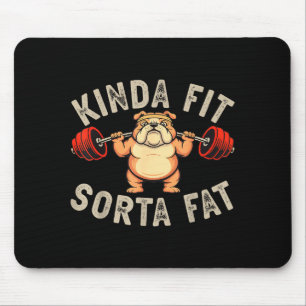 Alfombrilla De Ratón Algo En Forma Algo Gordo Divertido Gimnasio Bulldo