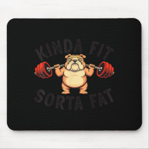 Alfombrilla De Ratón Algo En Forma Algo Gordo Funny Gym Bulldog Levanta