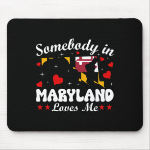 Alfombrilla De Ratón Alguien En Maryland Me Ama El Gracioso Regalo De S