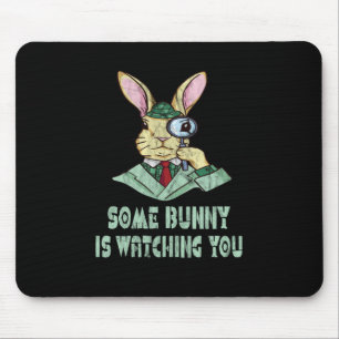 Alfombrilla De Ratón Algún conejo te está vigilando Conejo de Pascua