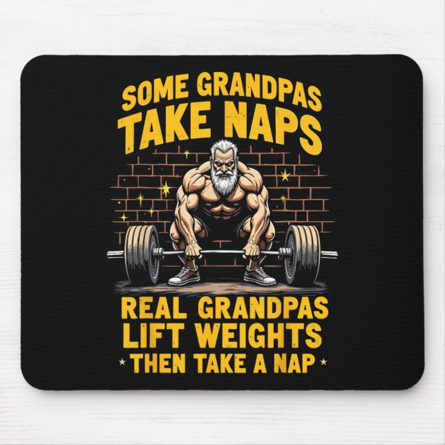 Alfombrilla De Ratón Algunos abuelitos toman Naps Pesos de Levantamient (Frente)
