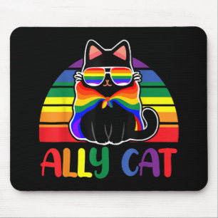Alfombrilla De Ratón Aliado LGBT Gato Sé Amable Arcoíris Divertido Band
