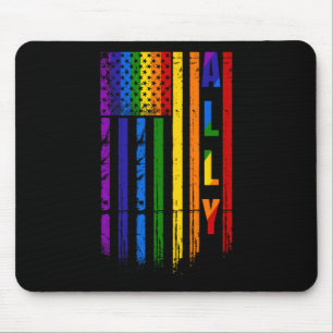 Alfombrilla De Ratón Aliado Lgbt Lgbtq Arcoíris Orgullo Bandera America