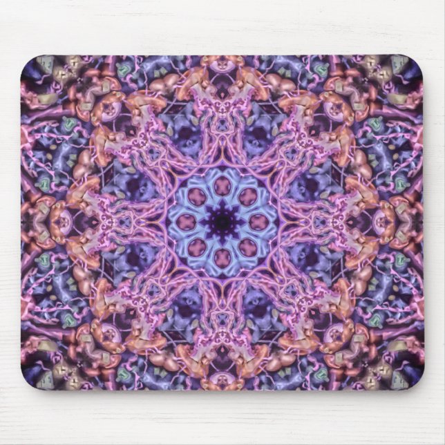 Alfombrilla De Ratón Alien Purple Psychedelic Kaleidoscopic Mandala (Frente)
