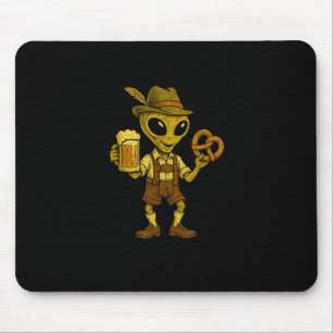 Alfombrilla De Ratón Alien Ufo, gracioso, usa cerveza alemana Lederhose