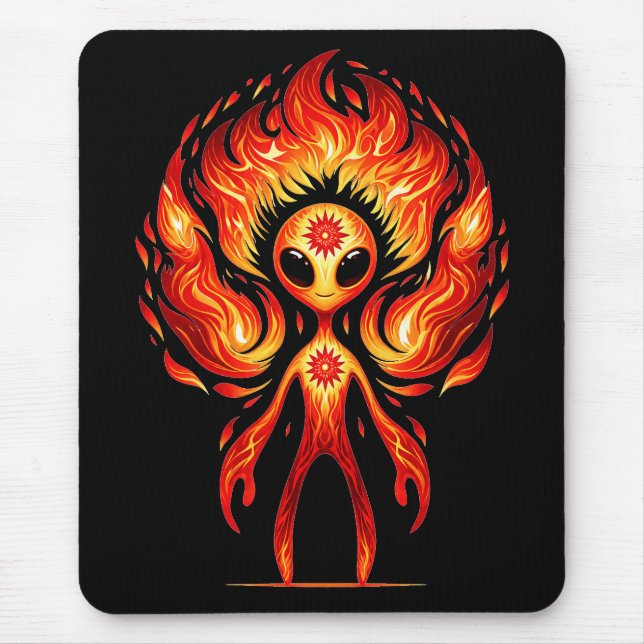 Alfombrilla De Ratón Alienígena de Fuego (Frente)