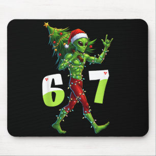 Alfombrilla De Ratón Alienígena divertido de Navidad Seis Siete Meme 67